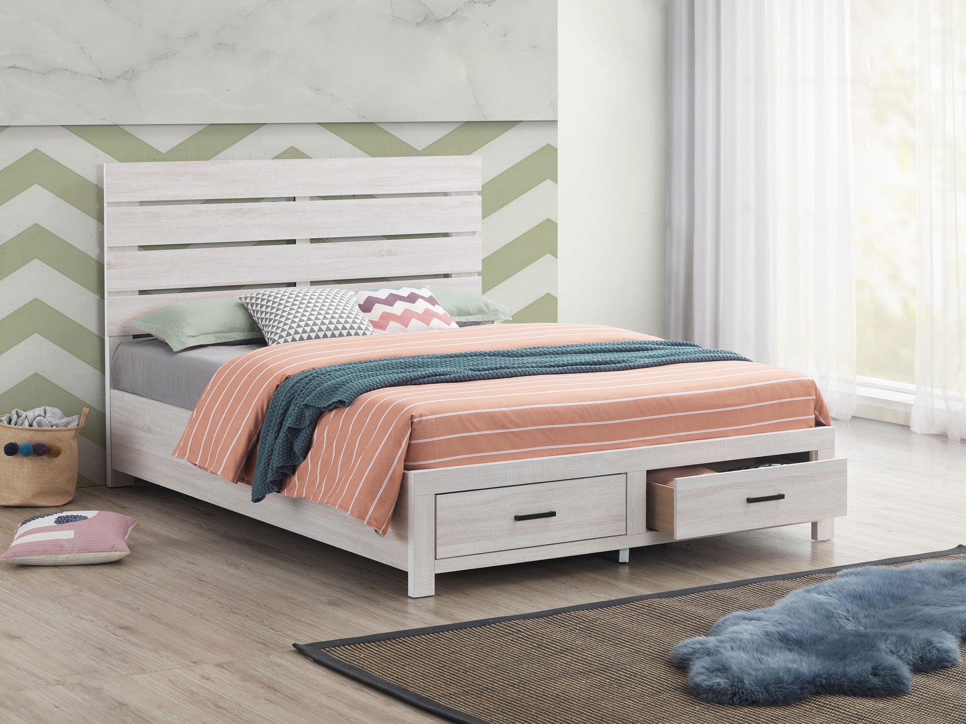 Cama Queen Size Brantford con 2 Cajones
