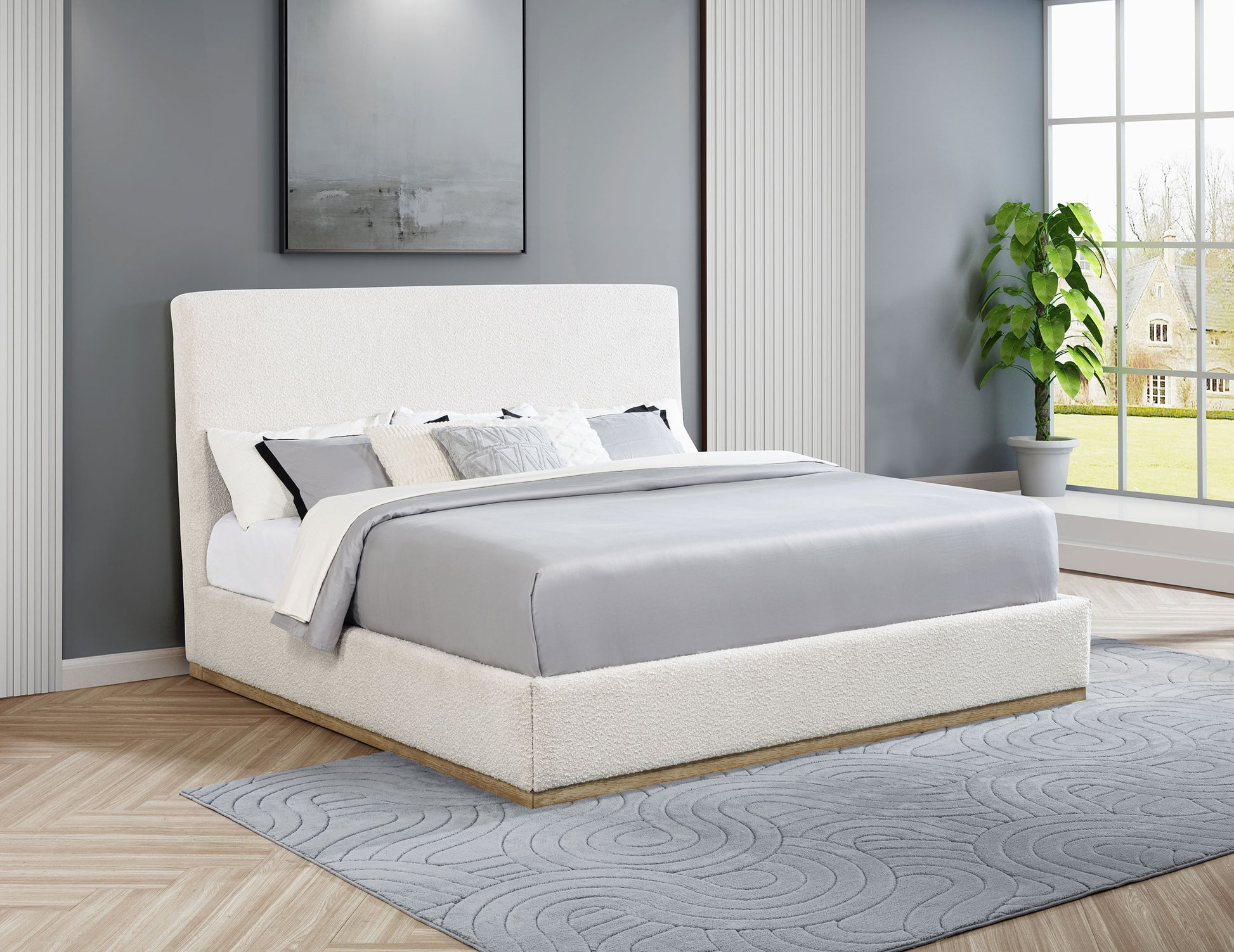 Cama King tapizada modelo Knox