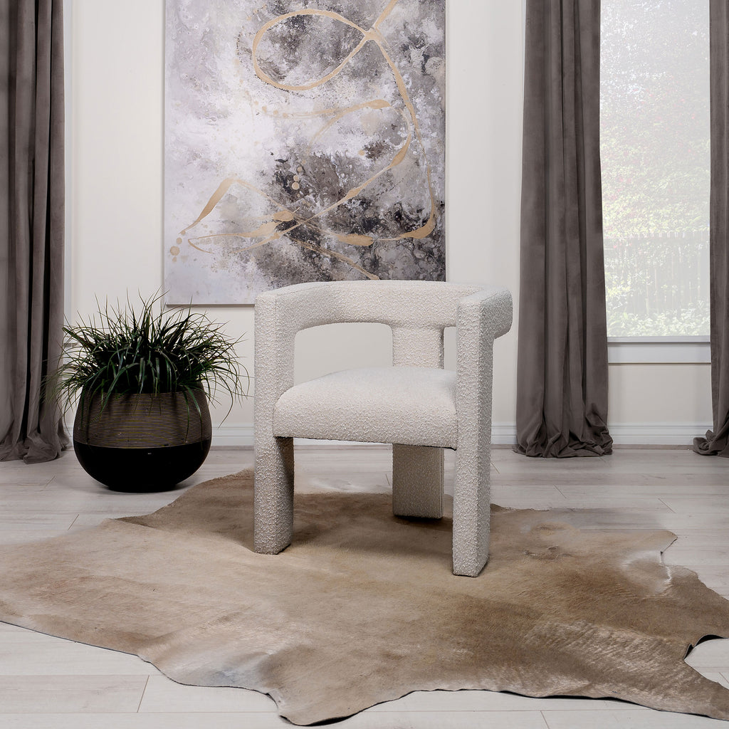 Silla Petra Tapizada en Tela Boucle