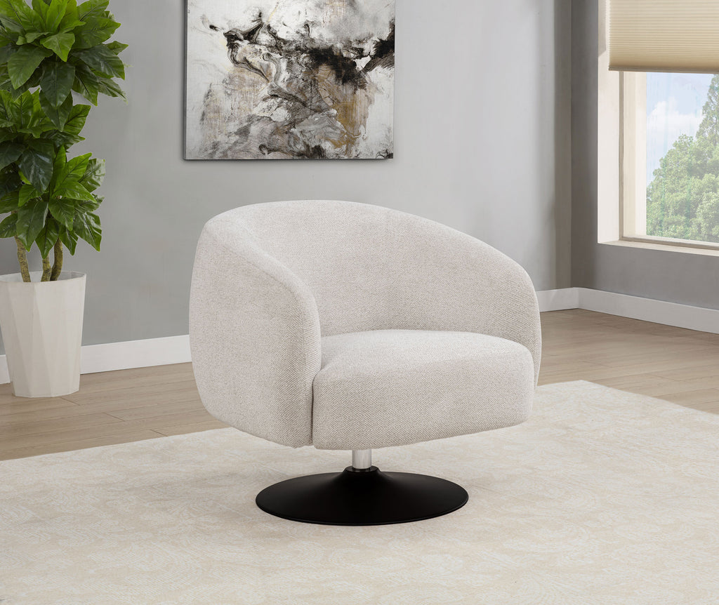 Sillón Respaldo en Forma de Barril y Base Giratoria