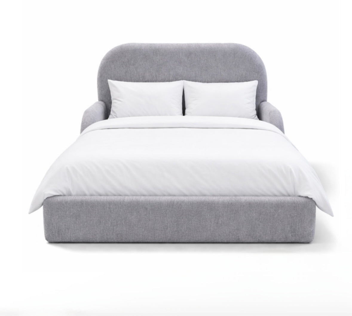 Cama Queen Tapizado Gris