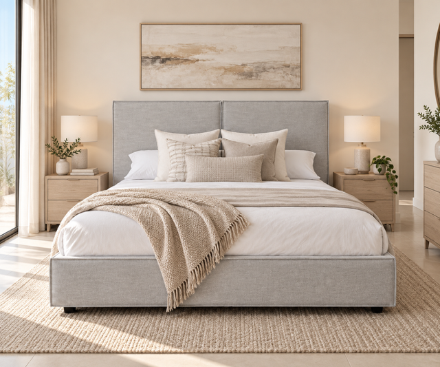 Cama King size modelo Sedona gris medio