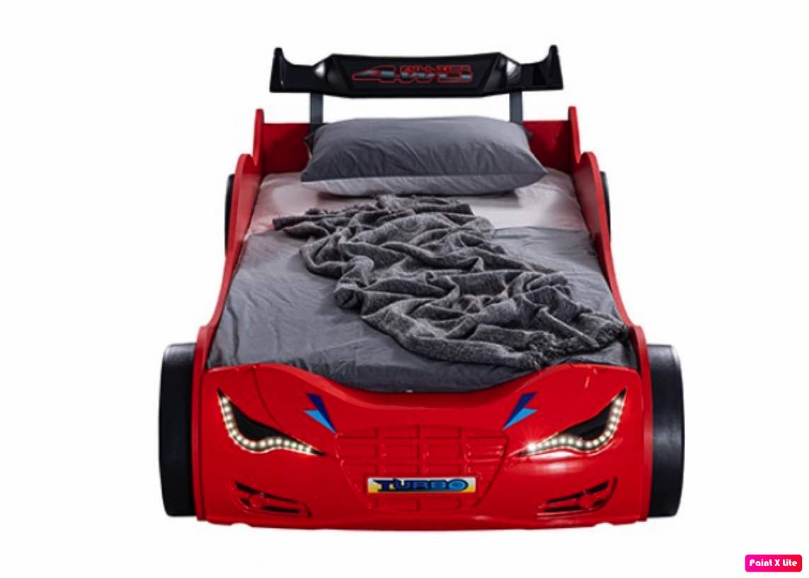 Cama individual carro rojo y colchon incluido